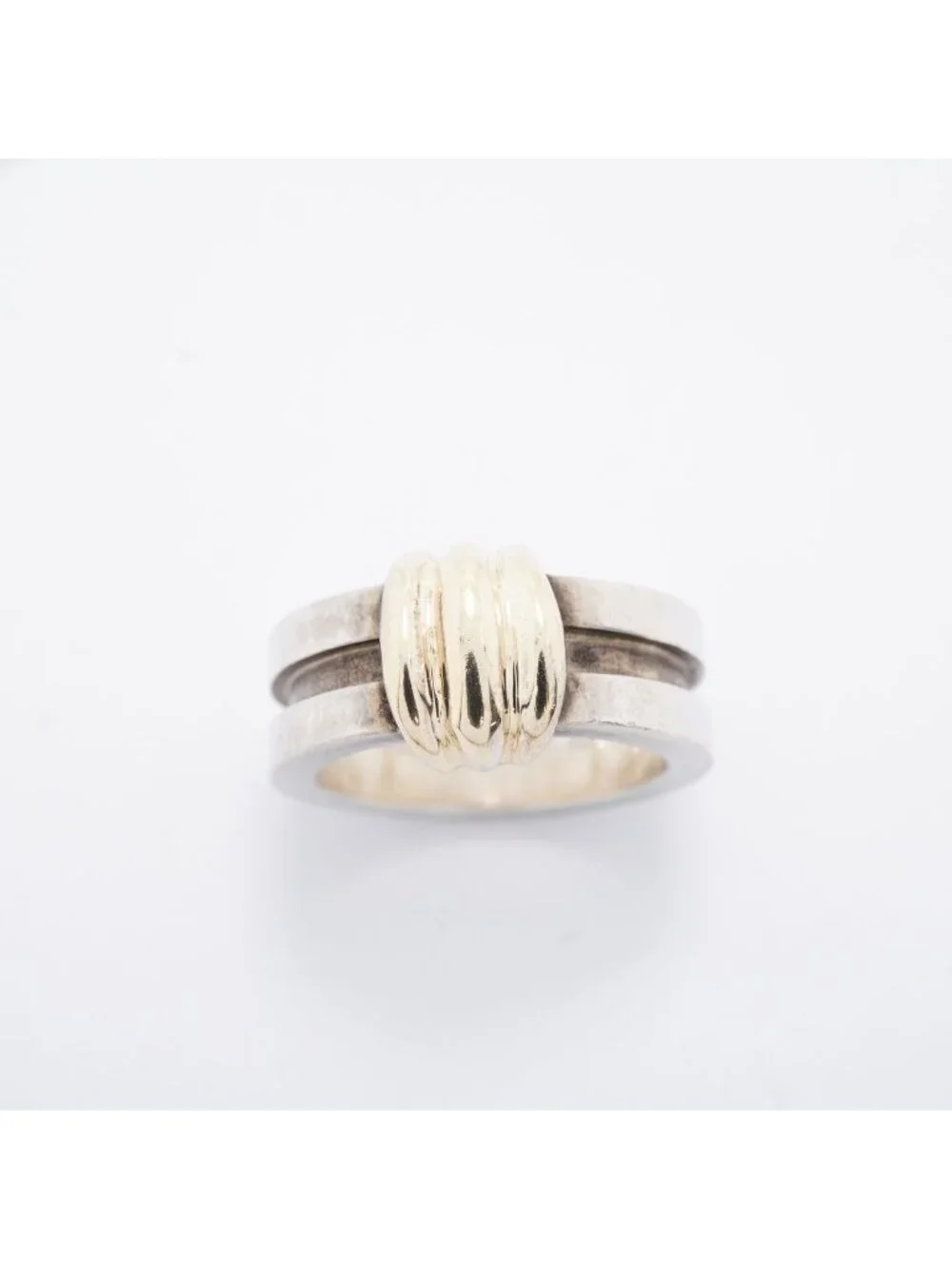 Tiffany & Co Ring Groove with 18K Yellow Gold 925 Sterling Silver
